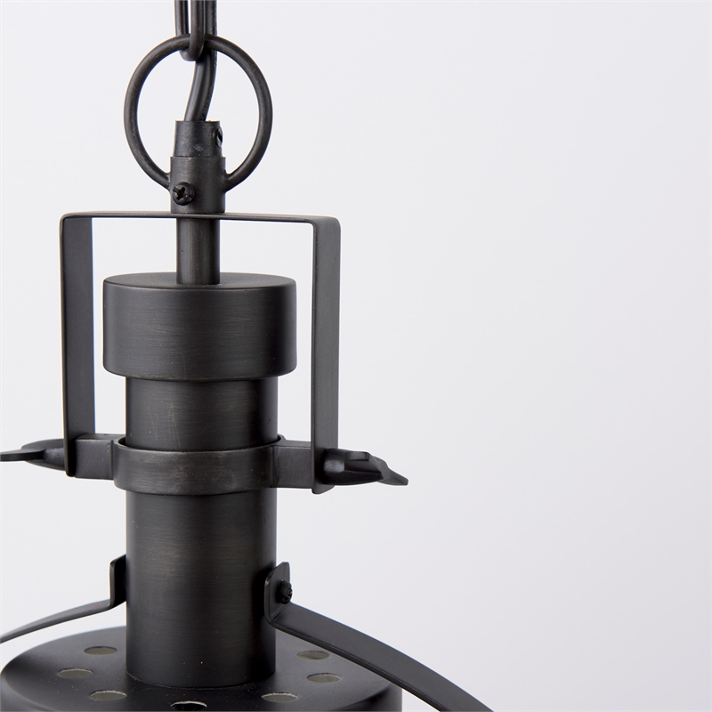 Pemberly Row 15X20 Black Metal Spherical Pendant Light in Clear