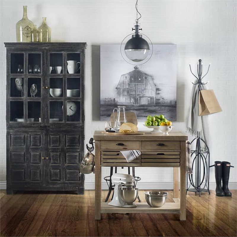 Pemberly Row 15X20 Black Metal Spherical Pendant Light in Clear