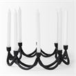 Pemberly Row Modern / Contemporary Round Candle Holder in Black