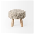 Pemberly Row Contemporary 19Lx19Wx15H Taupe 4 Legged Wool Stool