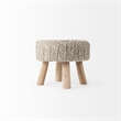 Pemberly Row Contemporary 19Lx19Wx15H Taupe 4 Legged Wool Stool
