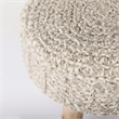 Pemberly Row Contemporary 19Lx19Wx15H Taupe 4 Legged Wool Stool