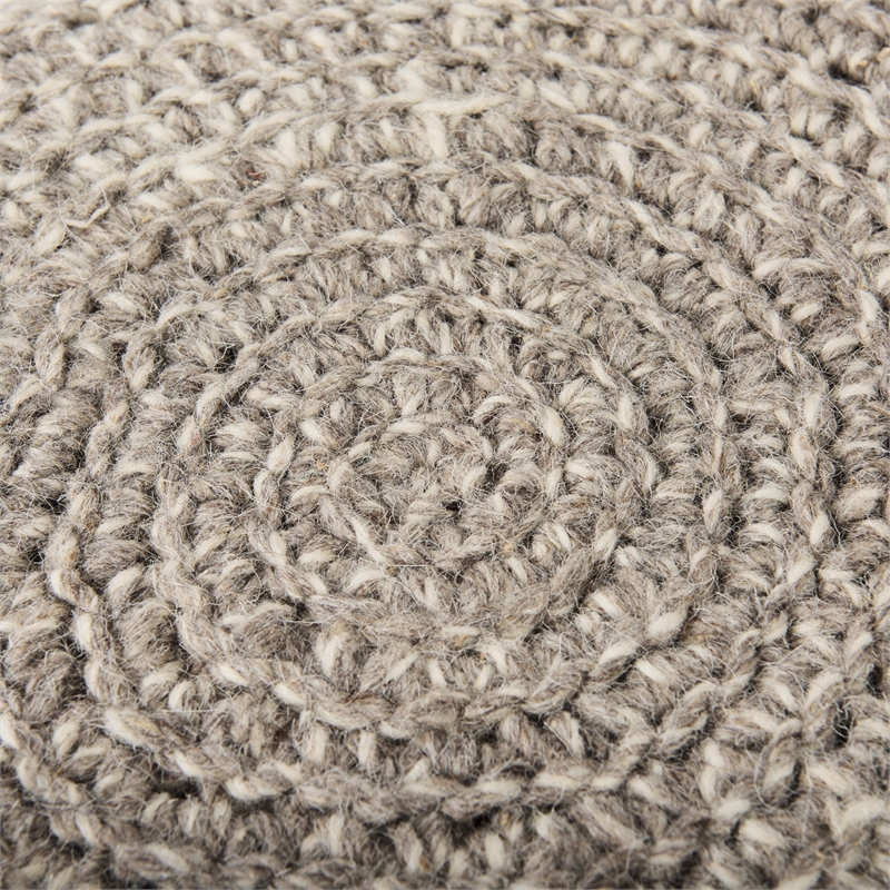 Pemberly Row Contemporary 19Lx19Wx15H Taupe 4 Legged Wool Stool