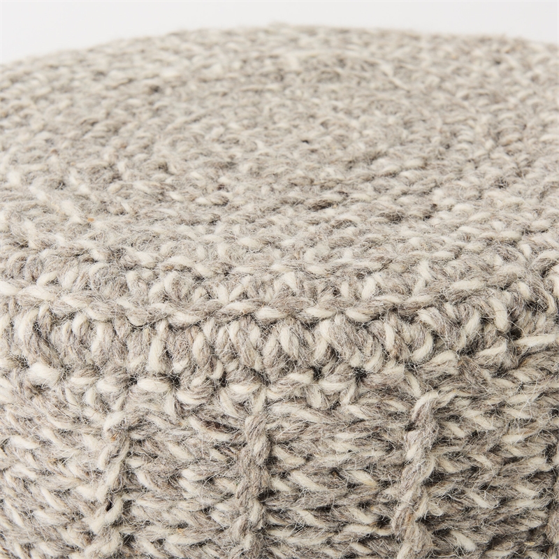 Pemberly Row Contemporary 19Lx19Wx15H Taupe 4 Legged Wool Stool