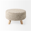 Pemberly Row Contemporary 24Lx24Wx14H Light Gray 4 Legged Wool Stool