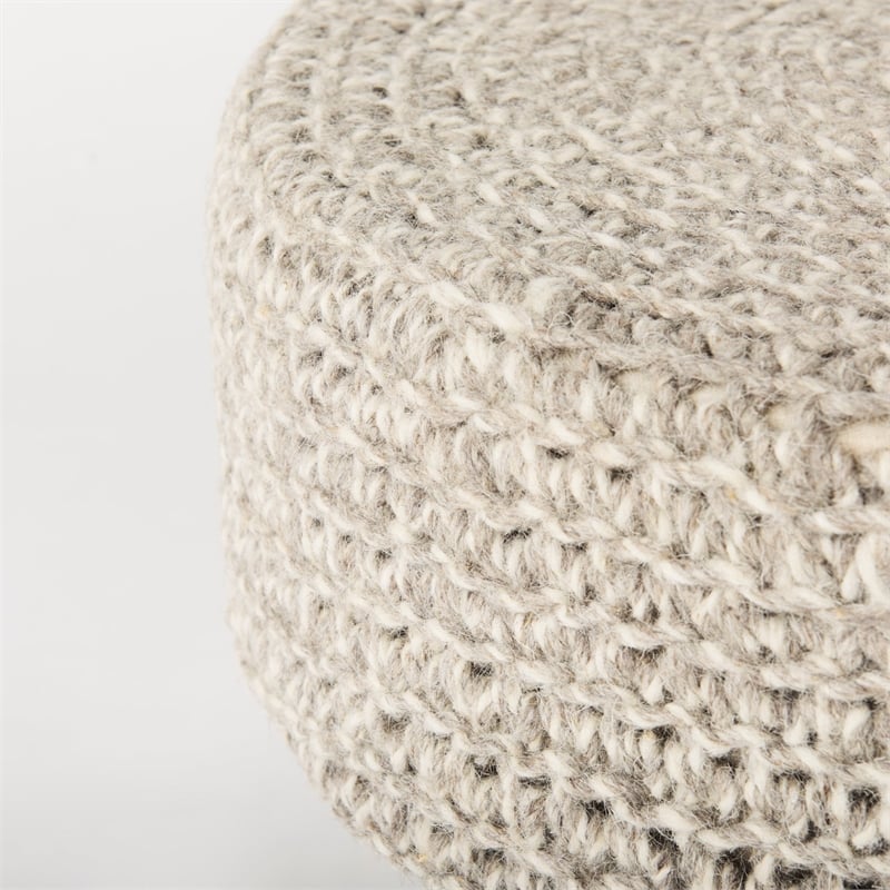 Pemberly Row Contemporary 24Lx24Wx14H Light Gray 4 Legged Wool Stool