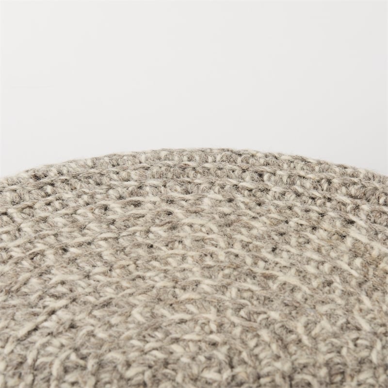 Pemberly Row Contemporary 24Lx24Wx14H Light Gray 4 Legged Wool Stool