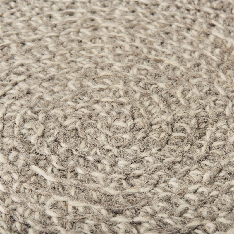 Pemberly Row Contemporary 24Lx24Wx14H Light Gray 4 Legged Wool Stool