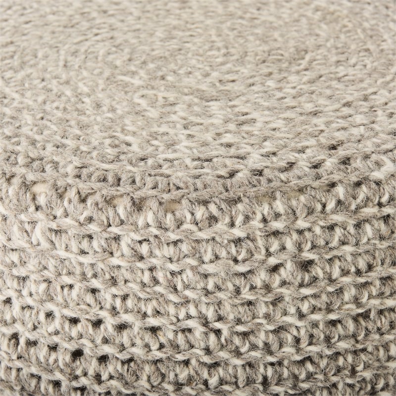 Pemberly Row Contemporary 24Lx24Wx14H Light Gray 4 Legged Wool Stool