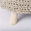 Pemberly Row Contemporary 24Lx24Wx14H Light Gray 4 Legged Wool Stool
