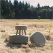 Pemberly Row Contemporary 24Lx24Wx14H Light Gray 4 Legged Wool Stool
