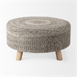 Pemberly Row Contemporary 30Lx30Wx15H Dark Gray 4 Legged Wool Stool