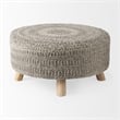 Pemberly Row Contemporary 30Lx30Wx15H Dark Gray 4 Legged Wool Stool