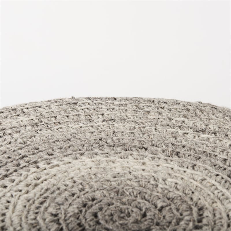 Pemberly Row Contemporary 30Lx30Wx15H Dark Gray 4 Legged Wool Stool