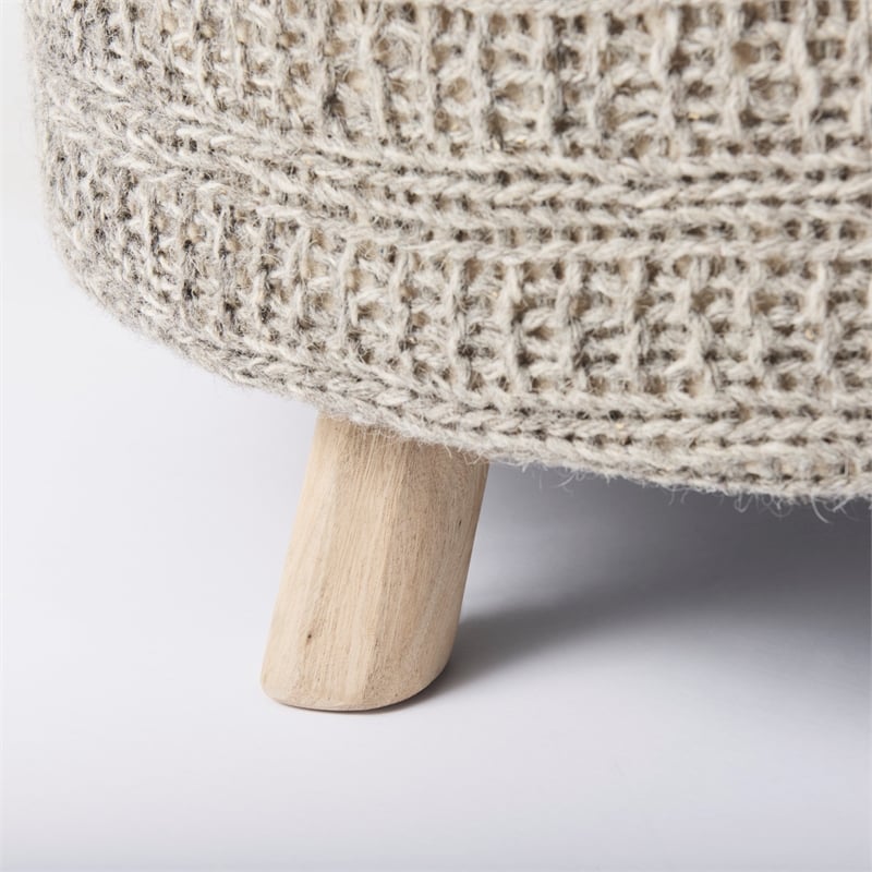 Pemberly Row Contemporary 30Lx30Wx15H Dark Gray 4 Legged Wool Stool