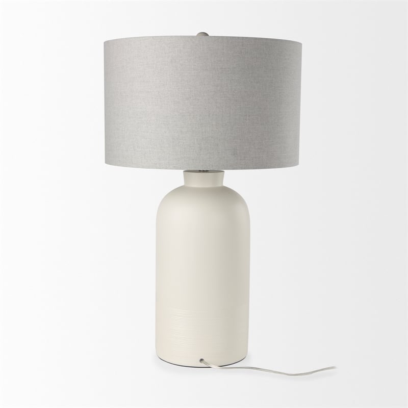 Pemberly Row 20Lx20Wx33.5H Cream Base with White Shade Table Lamp