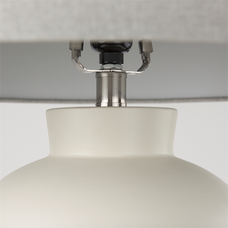 Pemberly Row 20Lx20Wx33.5H Cream Base with White Shade Table Lamp