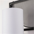 Pemberly Row Black Metal Body White Fabric Shade Rectangular Wall Sconce