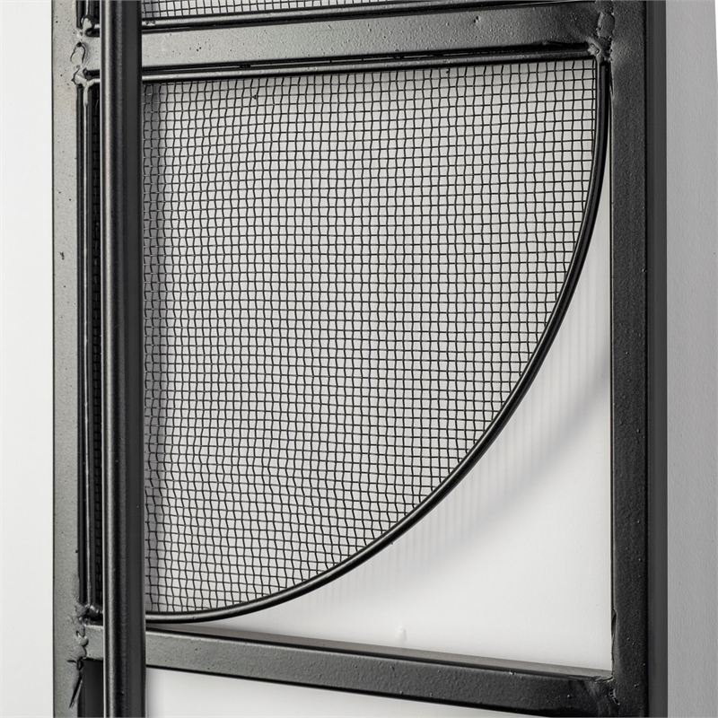 Pemberly Row Black Metal Body White Fabric Shade Rectangular Wall Sconce