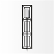 Pemberly Row 12.2X55 Black Metal with White Fabric Shade Rectangular Wall Sconce
