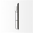Pemberly Row 12.2X55 Black Metal with White Fabric Shade Rectangular Wall Sconce