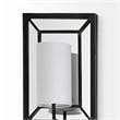 Pemberly Row 12.2X55 Black Metal with White Fabric Shade Rectangular Wall Sconce