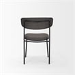 Pemberly Row Dining Chair with Gray Fabric & Matte Black Metal Set of 2