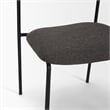 Pemberly Row Dining Chair with Gray Fabric & Matte Black Metal Set of 2