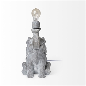 Pemberly Row Contemporary (15.9&quotH) Gray Resin Elephant Calf Table Lamp