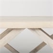 Pemberly Row Blonde Wood Rectangular Coffee Table in Off White