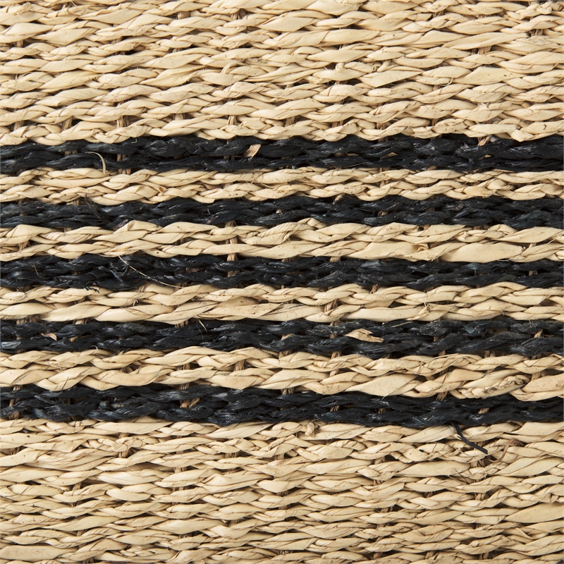 Pemberly Row Contemporary Gray Twisted Seagrass Square Basket (Set of 3)