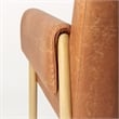 Pemberly Row Brown Faux Leather Fabric with Light Wood Accent Chair