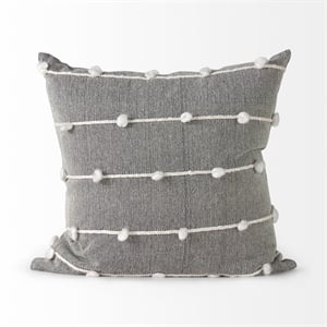 Pemberly Row 20x20 Navy And Cream With White Detail Decorative Pillow Cover