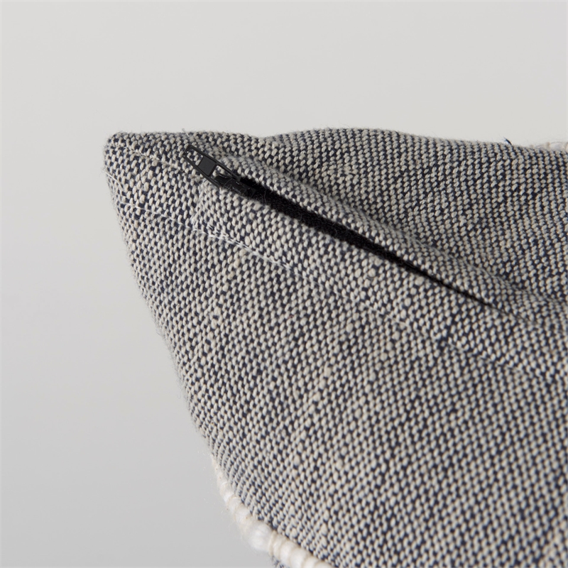 Pemberly Row 20x20 Navy And Cream With White Detail Decorative Pillow Cover