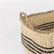Pemberly Row Light Brown Seagrass Rectangular Basket w/ Black Stripes (Set of 2)
