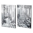 Pemberly Row MLanes Diptych Italian Laneway On Canvas Oil Painting in Gray