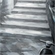Pemberly Row MLanes Diptych Italian Laneway On Canvas Oil Painting in Gray