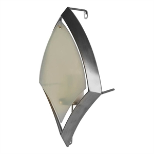 Pemberly Row Contemporary Silver Metal Frame Wall Candle Holder in Gray