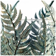 Pemberly Row Large Green/Gold Metal Fern Leaf Table Candle Holder