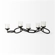 Pemberly Row Black Metal Chain-Link Five Candle Table Candle Holder