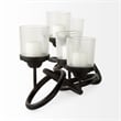 Pemberly Row Black Metal Chain-Link Five Candle Table Candle Holder