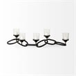 Pemberly Row Black Metal Chain-Link Five Candle Table Candle Holder