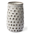 Pemberly Row Contemporary Small Rustic White Ceramic Cylindrical Vase