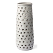 Pemberly Row Contemporary Large Rustic White Ceramic Decorative Vase