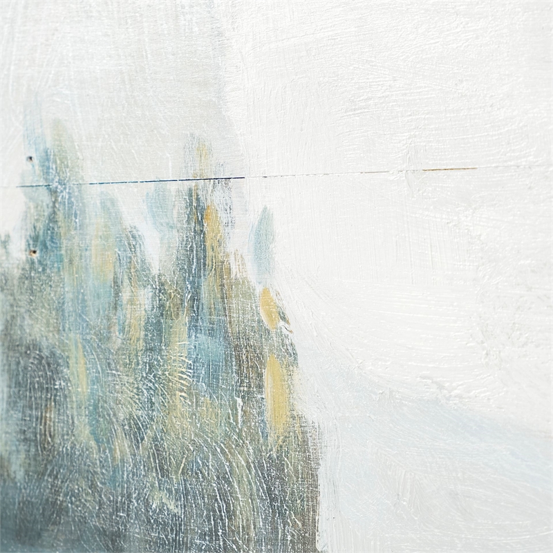 Pemberly Row Solitude 72X30 Canoe On The Lake On Wood Oil Painting in White