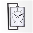 Pemberly Row Rectangular Large industrial Wall Clock in Black