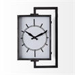 Pemberly Row Rectangular Large industrial Wall Clock in Black