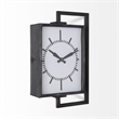 Pemberly Row Rectangular Large industrial Wall Clock in Black