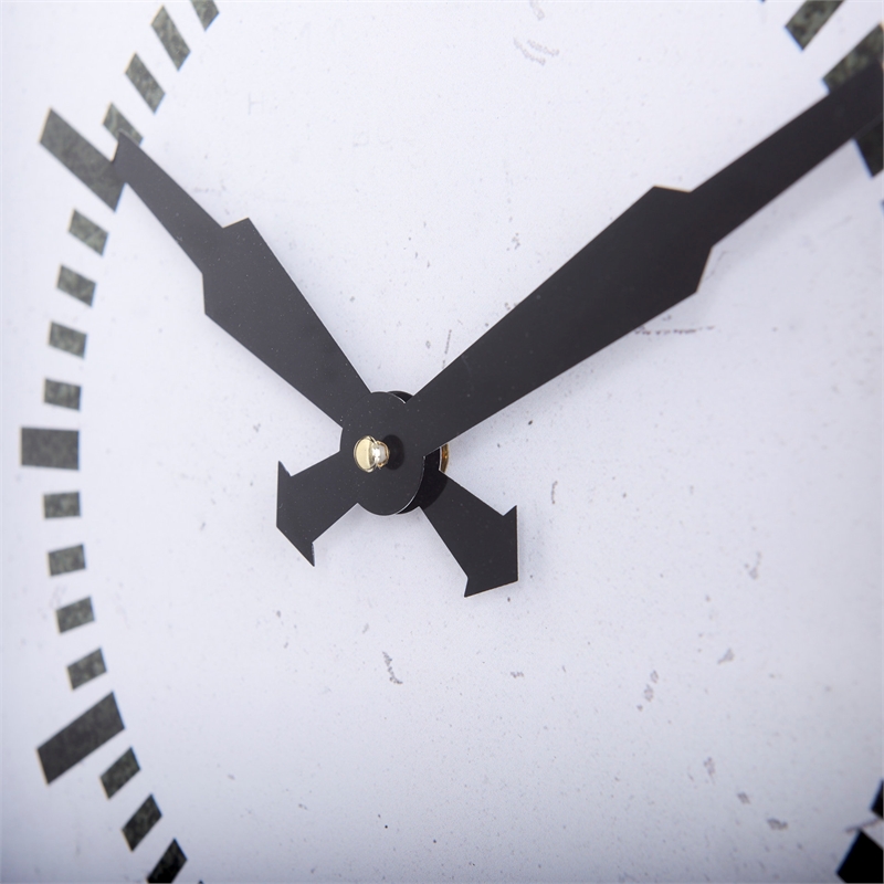 Pemberly Row Rectangular Large industrial Wall Clock in Black