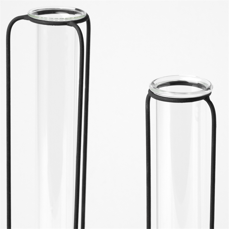 Pemberly Row Set of Three Matte Black Metal Test Tube Style Vases